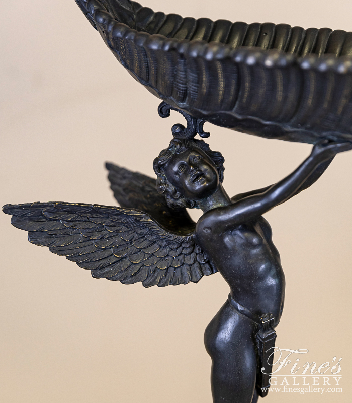 Bronze Statues  - Angel Holding A Basket Bronze Statue - BS-1345
